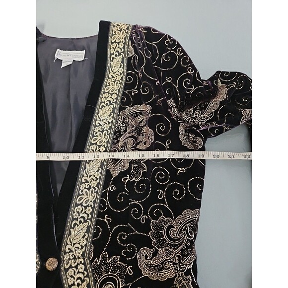 VTG Scott McClintock Velvet Jacket Skirt Set Black Gold Evening New Old Stock - Picture 15 of 16